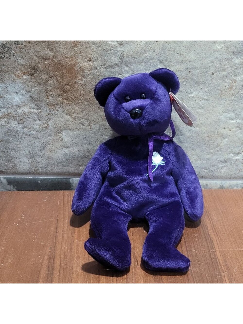 Vintage 1997 Ty Beanie Babies Princess Diana Purple Bear Plush